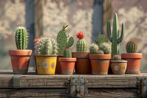 Kaktusy pustynne w garnkach