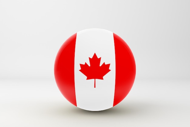 Kanada Flaga W Białym Tle