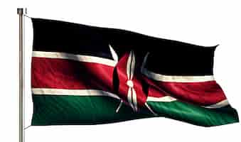 Bezpłatne zdjęcie kenia flaga narodowa pojedyncze 3d białe tło