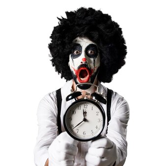 Killer clown gospodarstwa rocznika zegara