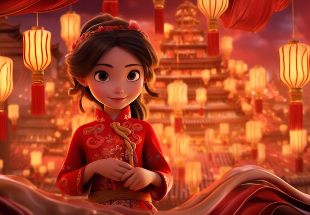 Kobieta świętująca chiński Nowy Rok