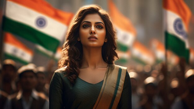 Kobieta świętująca Indyjski Dzień Republiki