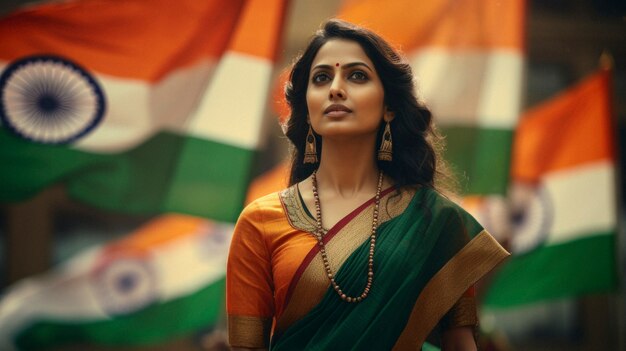 Kobieta świętująca Indyjski Dzień Republiki