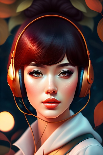 Bezpłatne zdjęcie kobieta ze słuchawkami na głowie