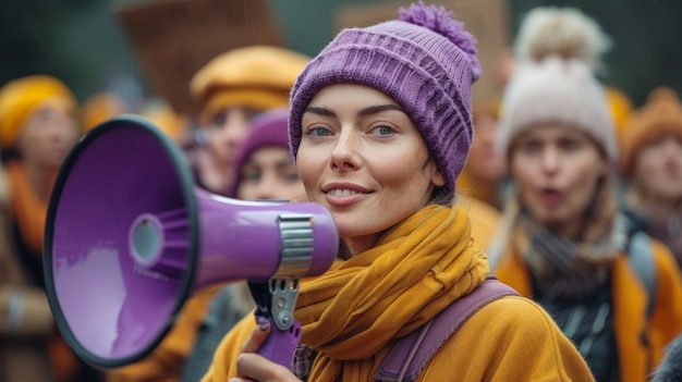 Bezpłatne zdjęcie kobiety protestujące o prawa w dzień kobiet