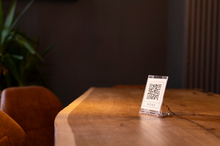 Bezpłatny plik Zdjęcie kod qr na ladzie baru