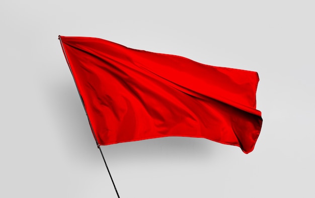 Kolaż z czerwoną flagą na pustym obrazie