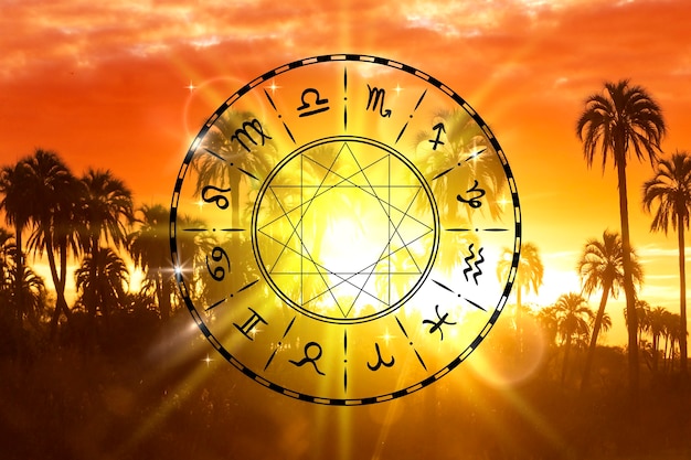 Bezpłatne zdjęcie kolaż z horoskopem i astrologią