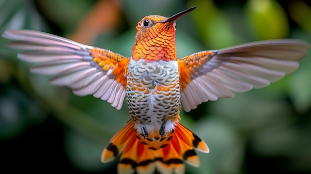 Bezpłatne zdjęcie kolibri o żywych kolorach w środowisku naturalnym