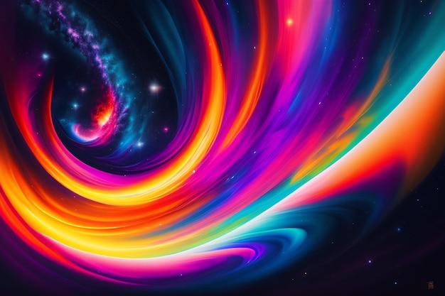 Kolorowa galaktyka z czarną dziurą w środku
