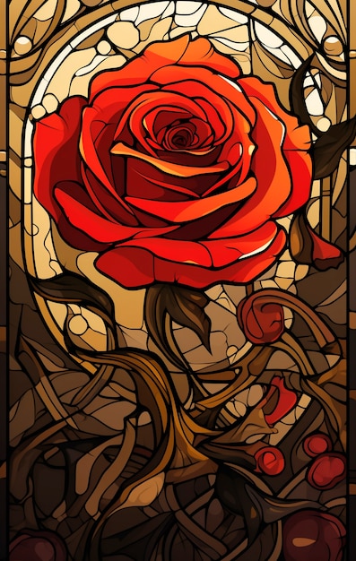 Kolorowa scena z inspiracją art nouveau