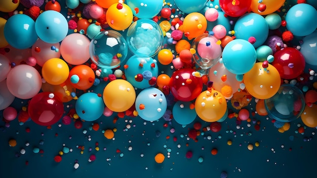 Bezpłatne zdjęcie kolorowe balony wystrój tła