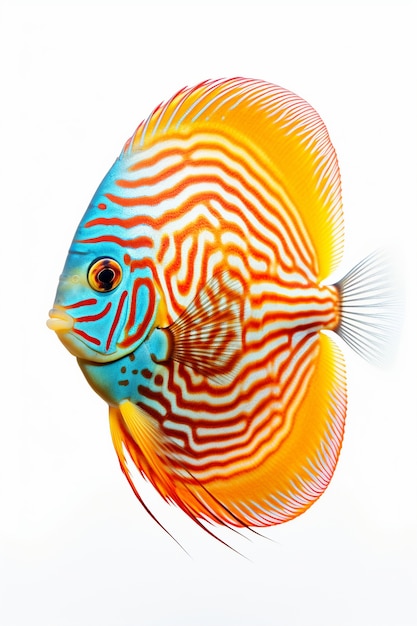 Kolorowe ryby na białym tle