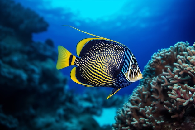Bezpłatne zdjęcie kolorowe ryby pływające pod wodą