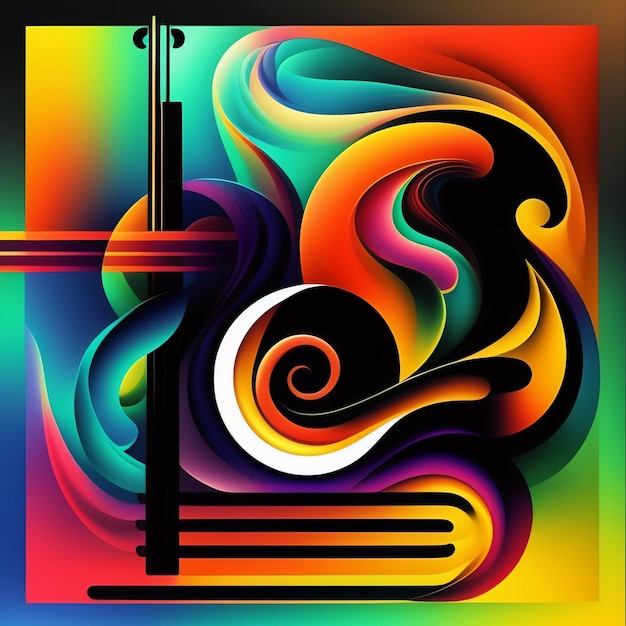 Bezpłatne zdjęcie kolorowy plakat ze skrzypcami i skrzypcami.