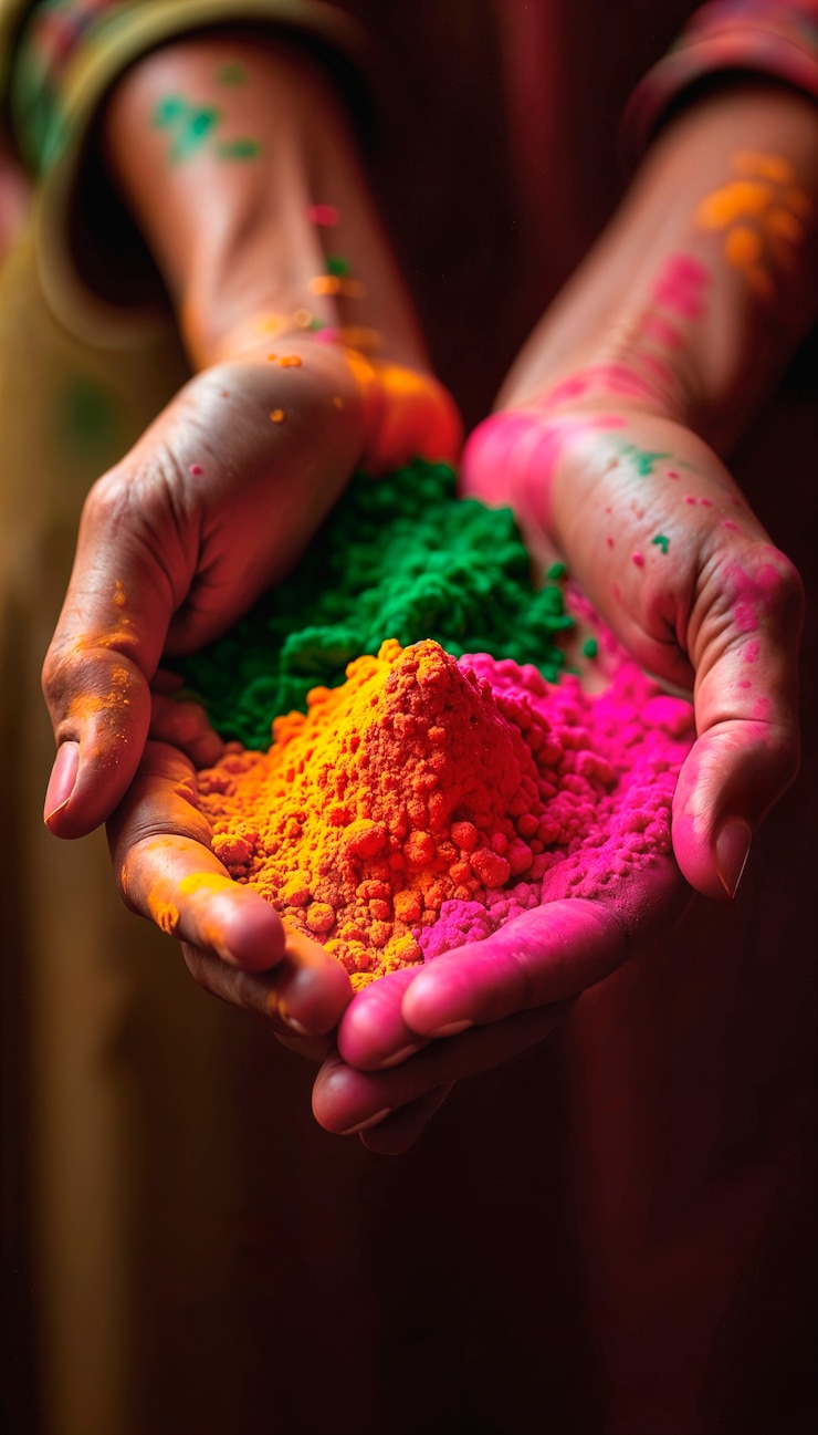 Bezpłatny plik Zdjęcie kolory przygotowane na festiwal holi