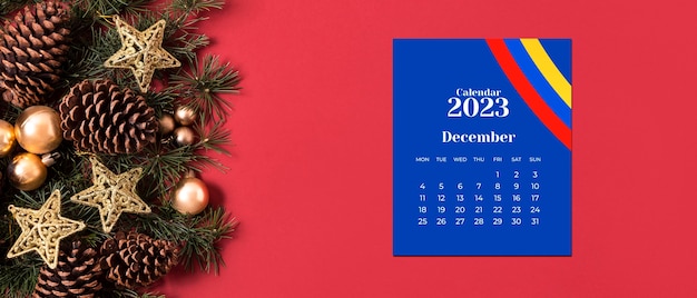 Bezpłatne zdjęcie kolumbijski kalendarz świąteczny na 2023 rok