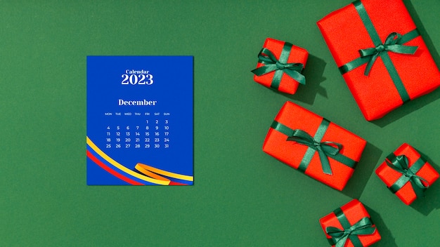 Bezpłatne zdjęcie kolumbijski kalendarz świąteczny na 2023 rok