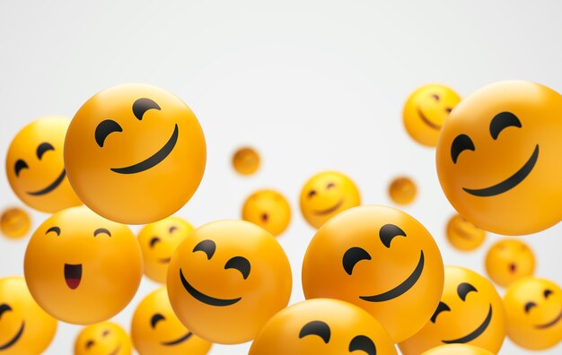 Kompozycja emoji na światowy dzień uśmiechu