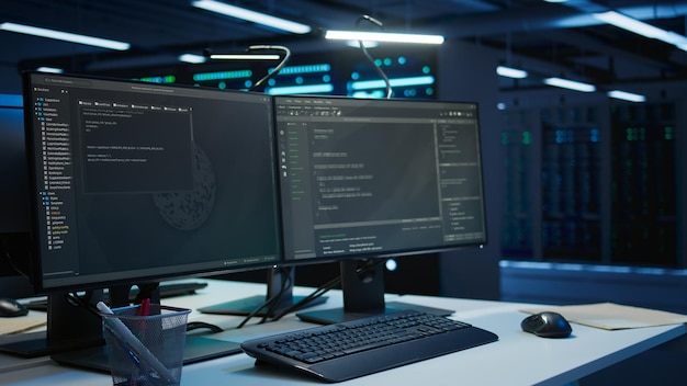 Komputery w farmie serwerów zarządzające platformami rackmount