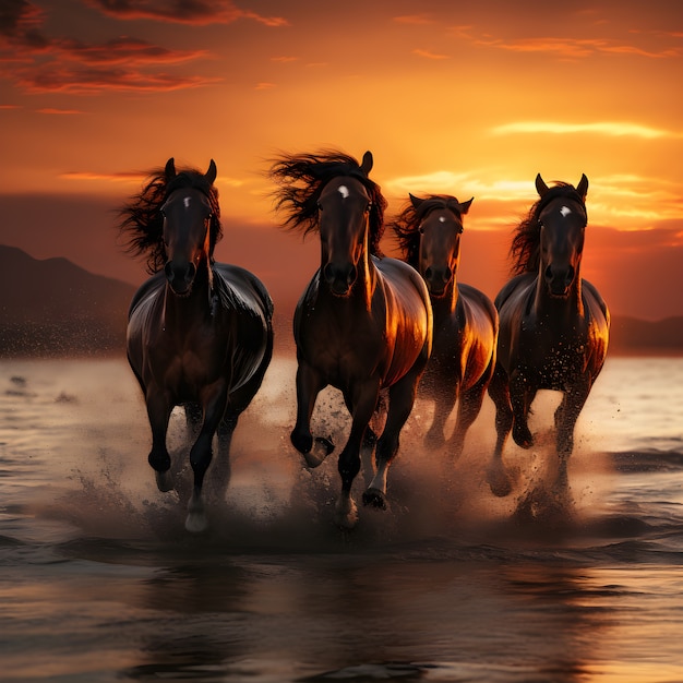 Koń w naturze generuje obraz