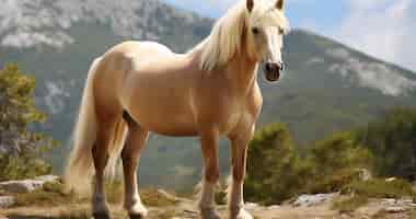 Bezpłatne zdjęcie koń w naturze generuje obraz