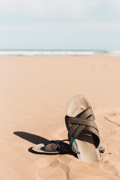 Bezpłatne zdjęcie koncepcja plaży z sandał