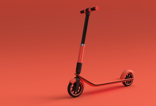 Koncepcja renderowania 3D pojedynczego Push Scooter dla dzieci Ilustracja projektu sztuki 3D.