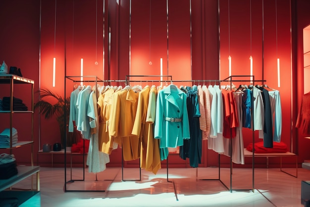 Koncepcja szybkiej mody z pełnym sklepem odzieżowym