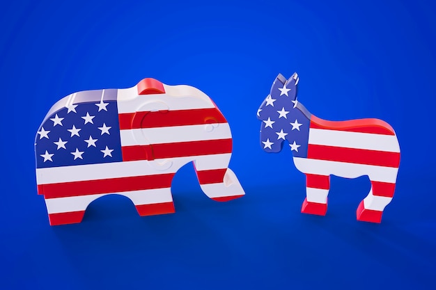 Koncepcja wyborów w USA z flagą ameryki