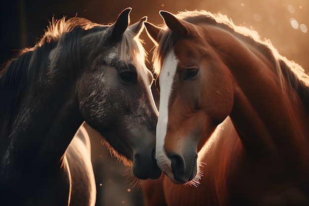 Konie w naturze generują obraz