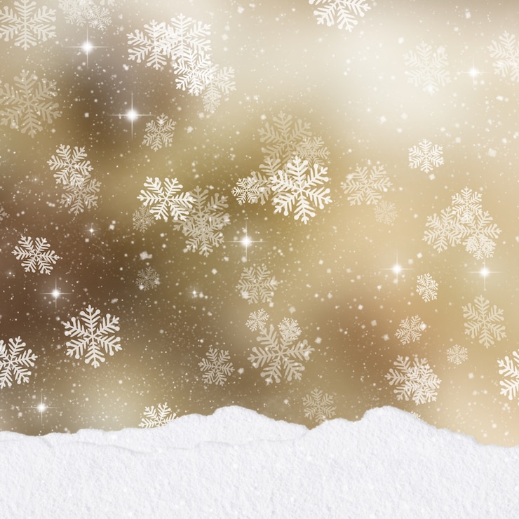Bezpłatny plik Zdjęcie kopce śniegu na złotym christmas tła z stosu prezentów