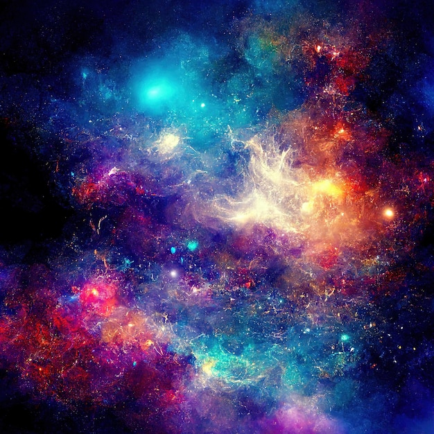 Bezpłatne zdjęcie kosmiczne tło z gwiezdnym pyłem i świecącymi gwiazdami realistyczny kolorowy kosmos z mgławicą i drogą mleczną