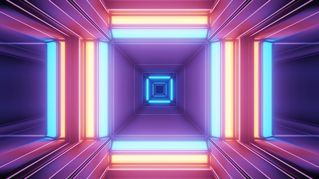 Kosmiczne tło z kolorowymi, geometrycznymi światłami laserowymi - idealne na tapetę cyfrową