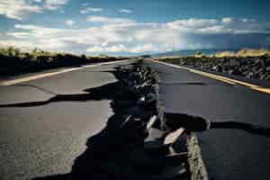 Bezpłatne zdjęcie krajobraz ekstremalnego trzęsienia ziemi