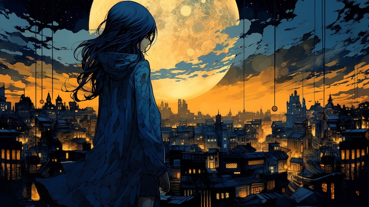 Bezpłatny plik Zdjęcie krajobraz miejski inspirowany anime