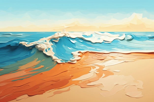 Bezpłatne zdjęcie krajobraz morski w stylu sztuki cyfrowej