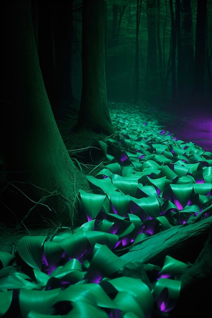 Krajobraz morski z naturą bioluminescencyjną