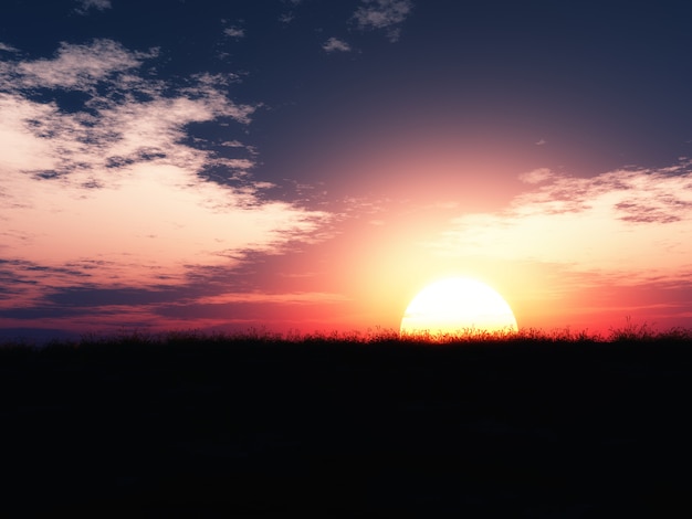Bezpłatne zdjęcie krajobraz zachodu słońca