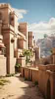 Bezpłatne zdjęcie krajobraz ze starożytnego bagdadu zainspirowany grami wideo