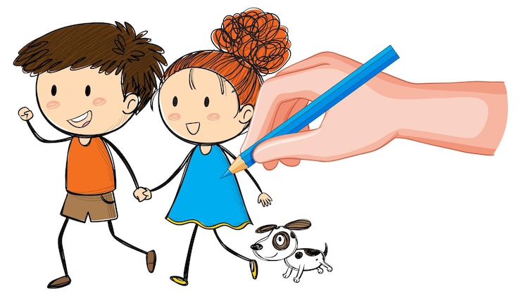 Bezpłatny plik Zdjęcie kreatywny doodle przyjaźni i zabawy