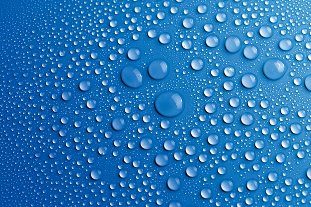 Krople wody tekstury tła, niebieski wzór