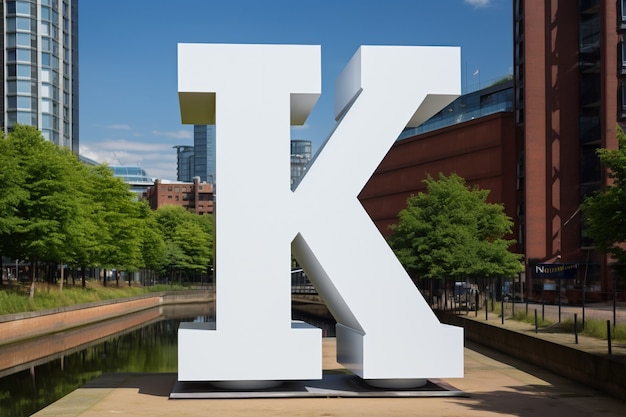 Bezpłatne zdjęcie kształt 3d litery k