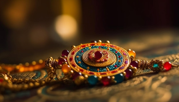 Kultura indyjska świętuje ozdobną biżuterią i dekoracjami generowanymi przez sztuczną inteligencję