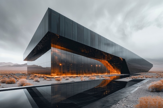 Bezpłatne zdjęcie Łącząc futurystyczne budynki z pustynnym krajobrazem.