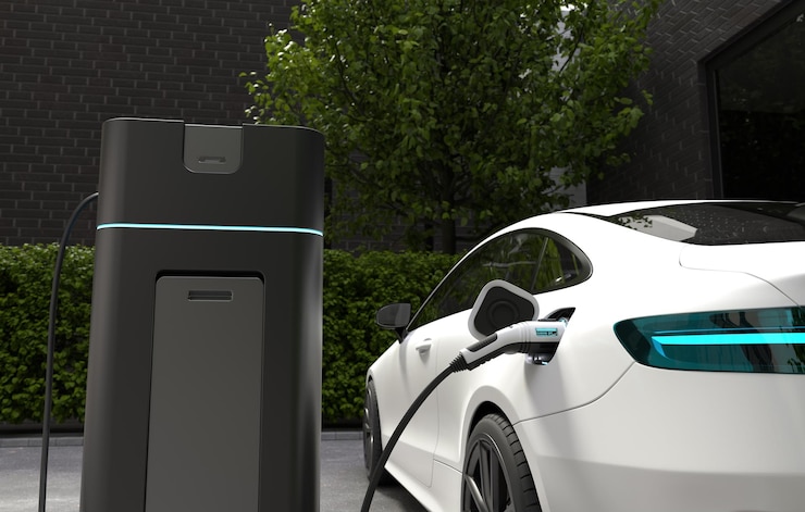 Bezpłatny plik Zdjęcie ładowanie samochodu elektrycznego w domu czysta technologia napełniania energią