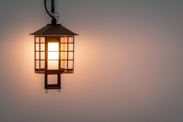 Bezpłatne zdjęcie lampa na ścianie ze światłem