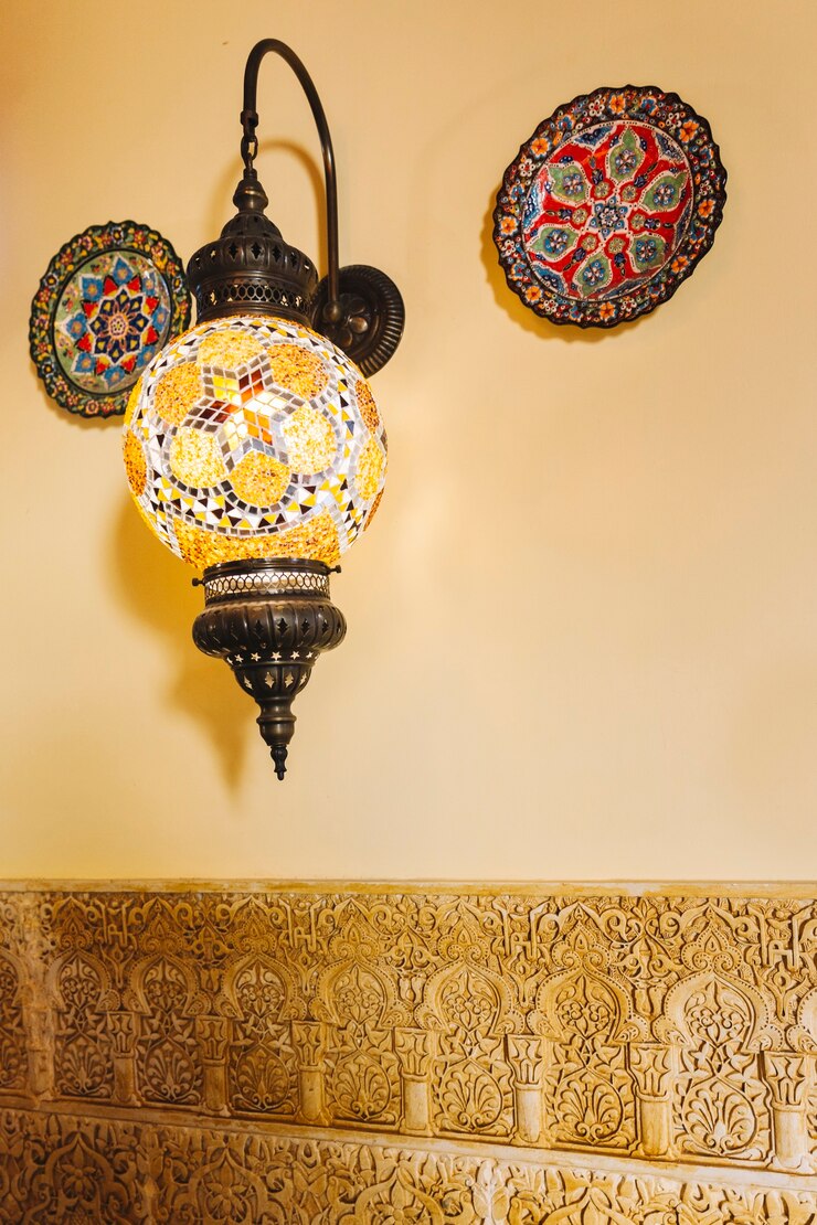 Bezpłatny plik Zdjęcie lampy w arabskiej restauracji