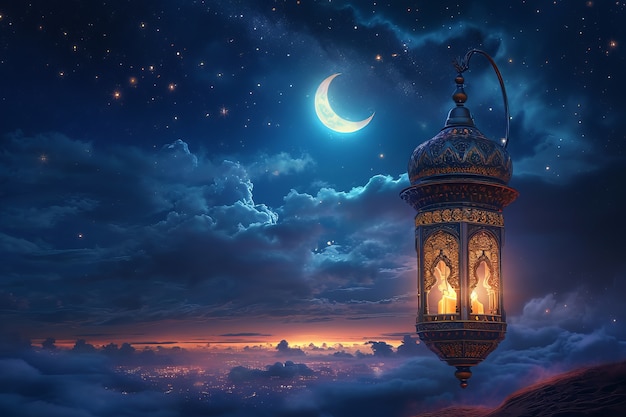 Latarnia w stylu fantasy na islamski święto Ramadanu