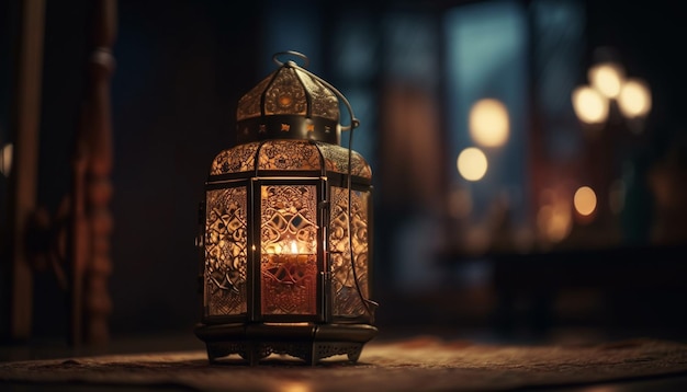 Bezpłatne zdjęcie latarnie ramadan oświetlają arabskie noce z historią generowaną przez sztuczną inteligencję